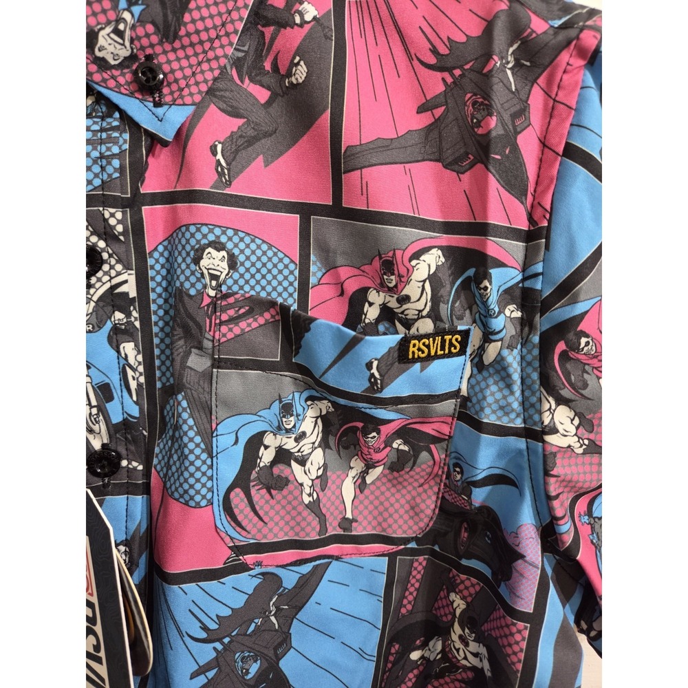 Batman Button Up Shirt RSVLTS Youth Large NWT - Picture 3 of 9